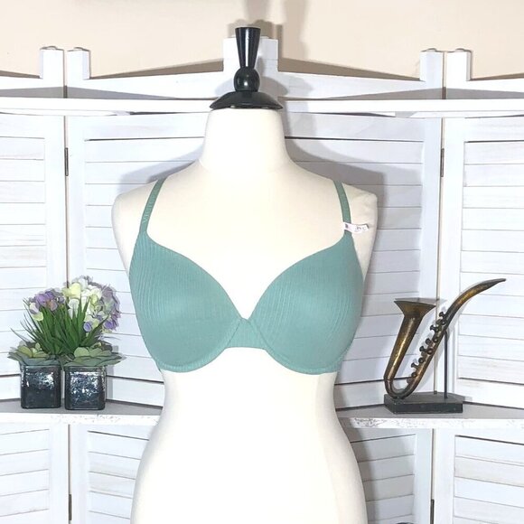NWT Victoria's Secret light green T-shirt lightly lined demi under wire Bra 38DD - Picture 1 of 8